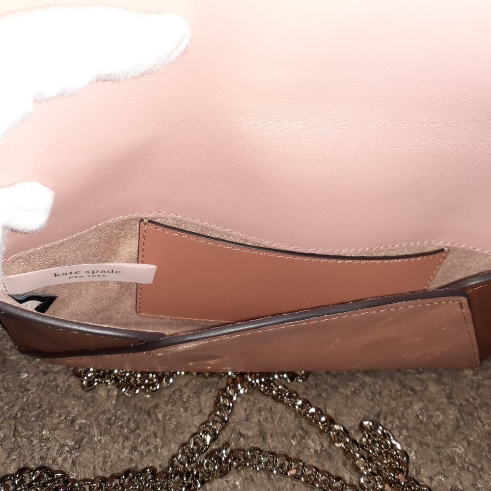 Kate Spade-Suzy-Gold Chain Cluch-Tawny/Multi Smooth Leather-NWT-PWRU7330 - Picture 8 of 8